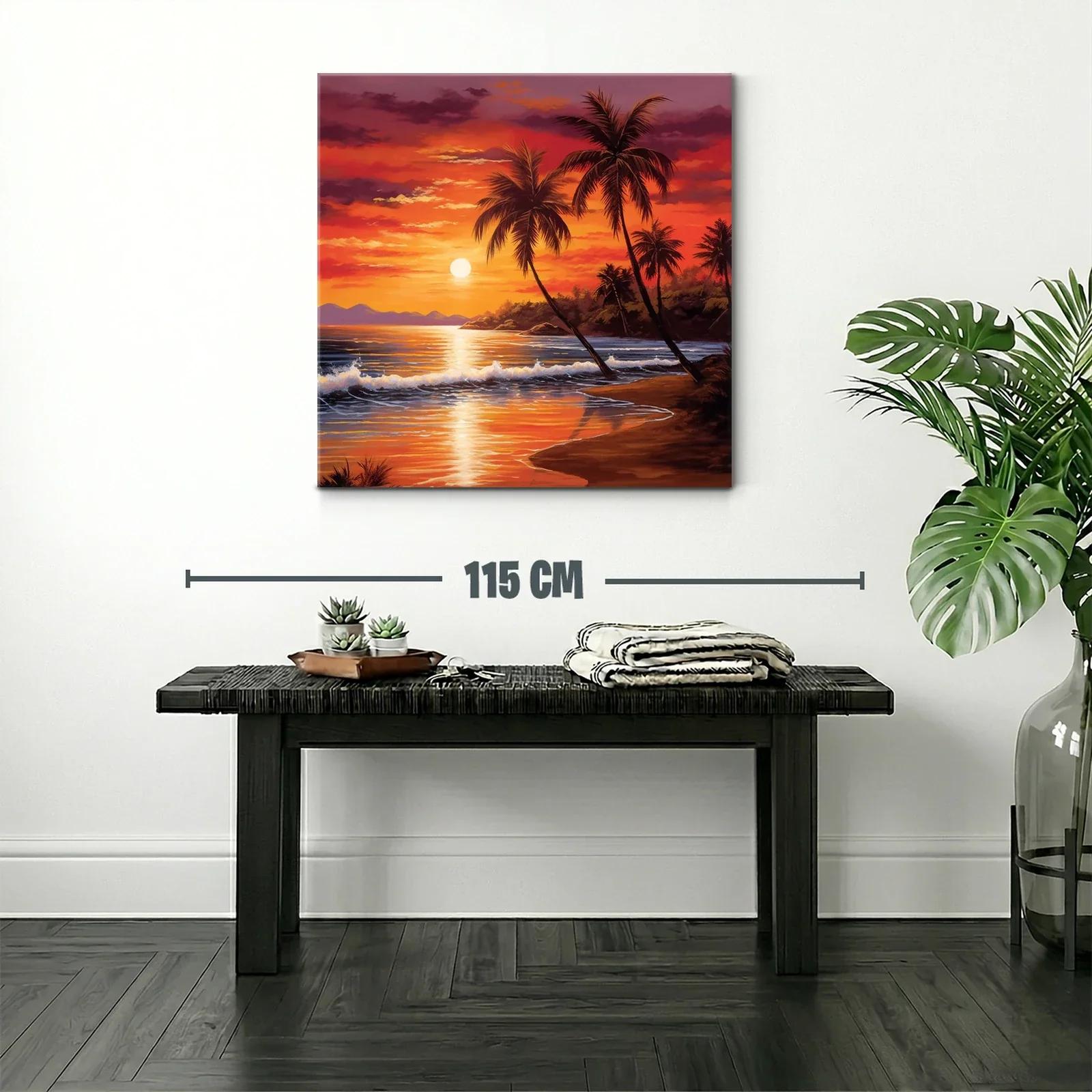 Atardecer tropical con palmeras en playa serena — miniatura 2