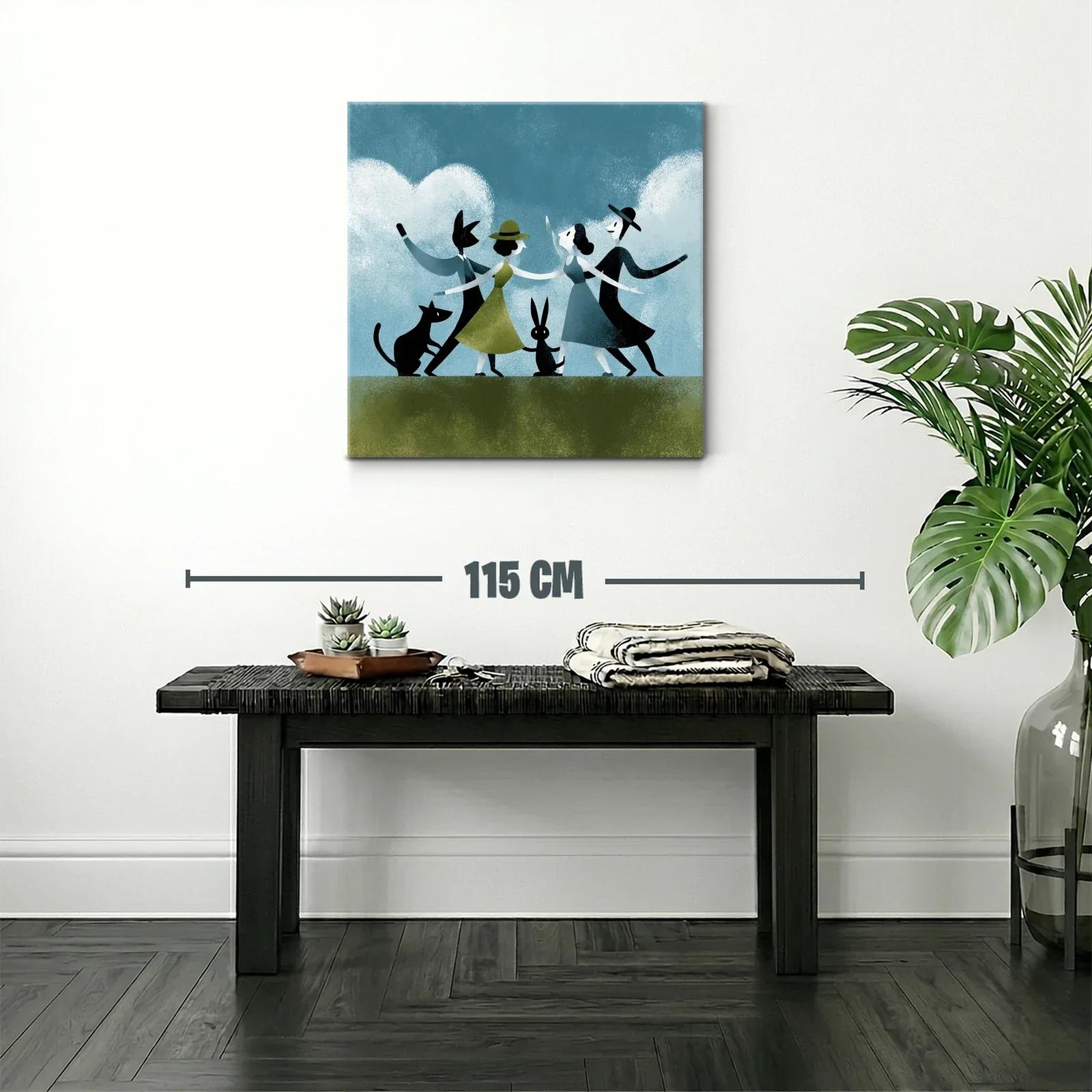 Danza Alegre con Animales en Tonos Suaves y Naturales — miniatura 2