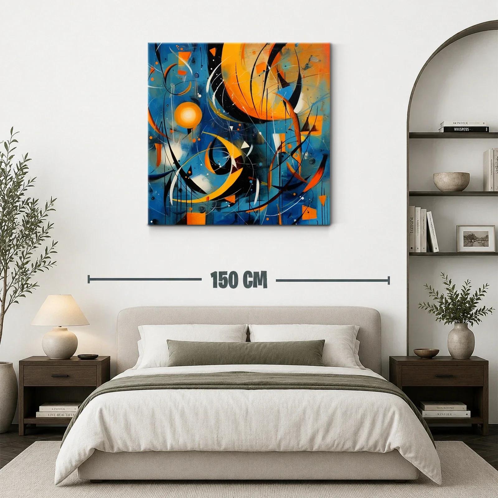 Composición dinámica en tonos azul y naranja vibrante — miniatura 3