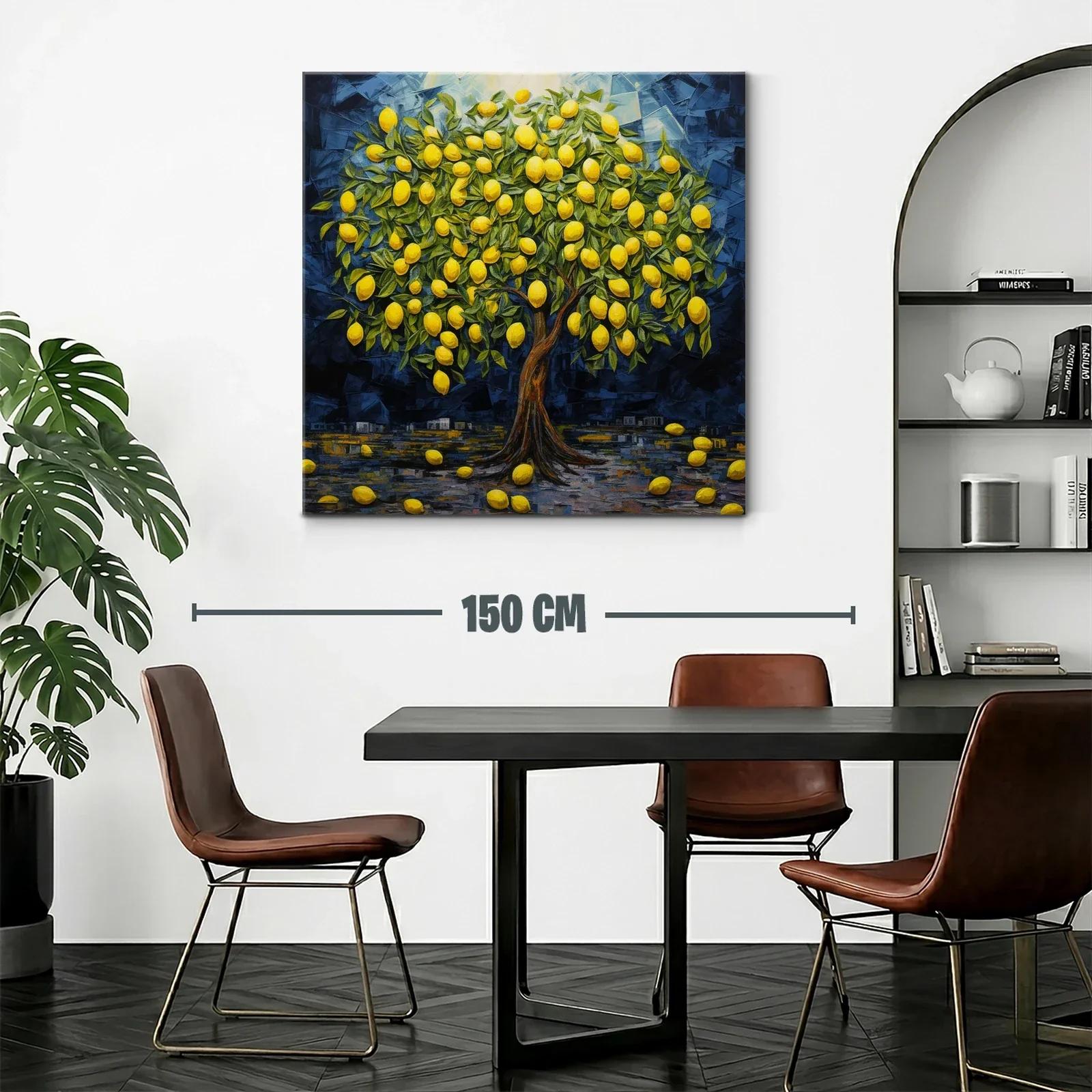 Árbol cargado de limones en tono vibrante azul noche — miniatura 2