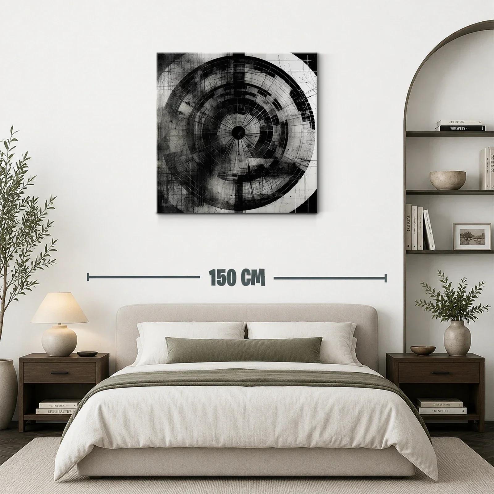 Diseño abstracto en círculos con tonos negros y grises — miniatura 3