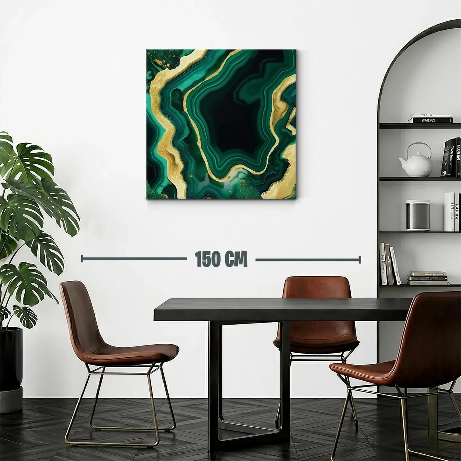 Diseño abstracto en tonos verdes con detalles dorados — miniatura 2