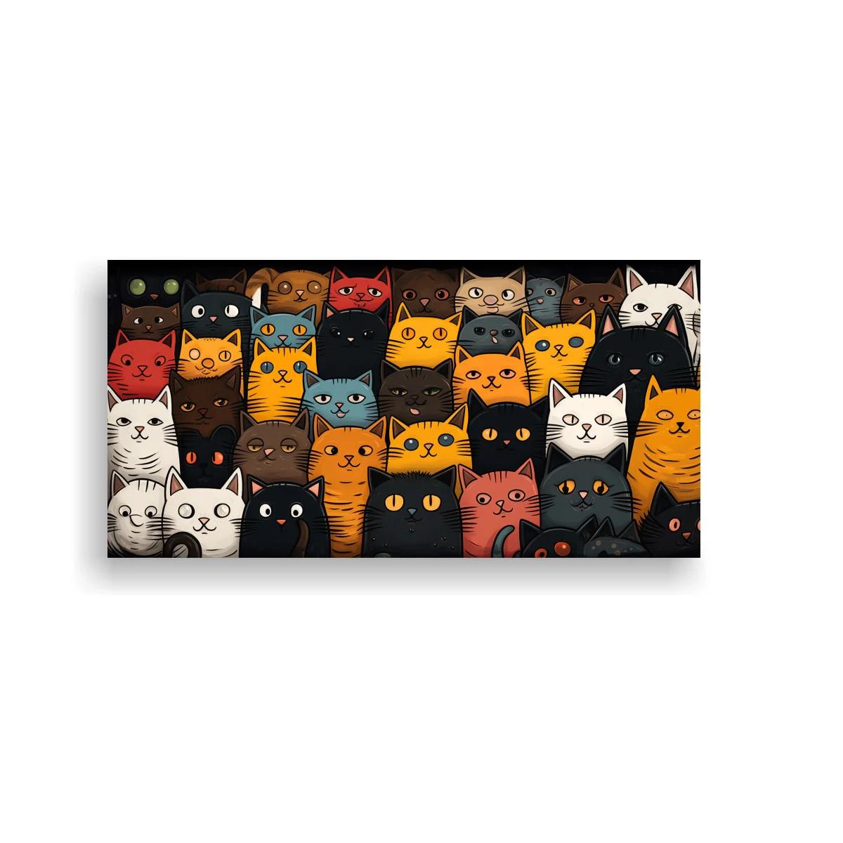 Cuadro grupo de gatos en filas superpuestas — imagen principal