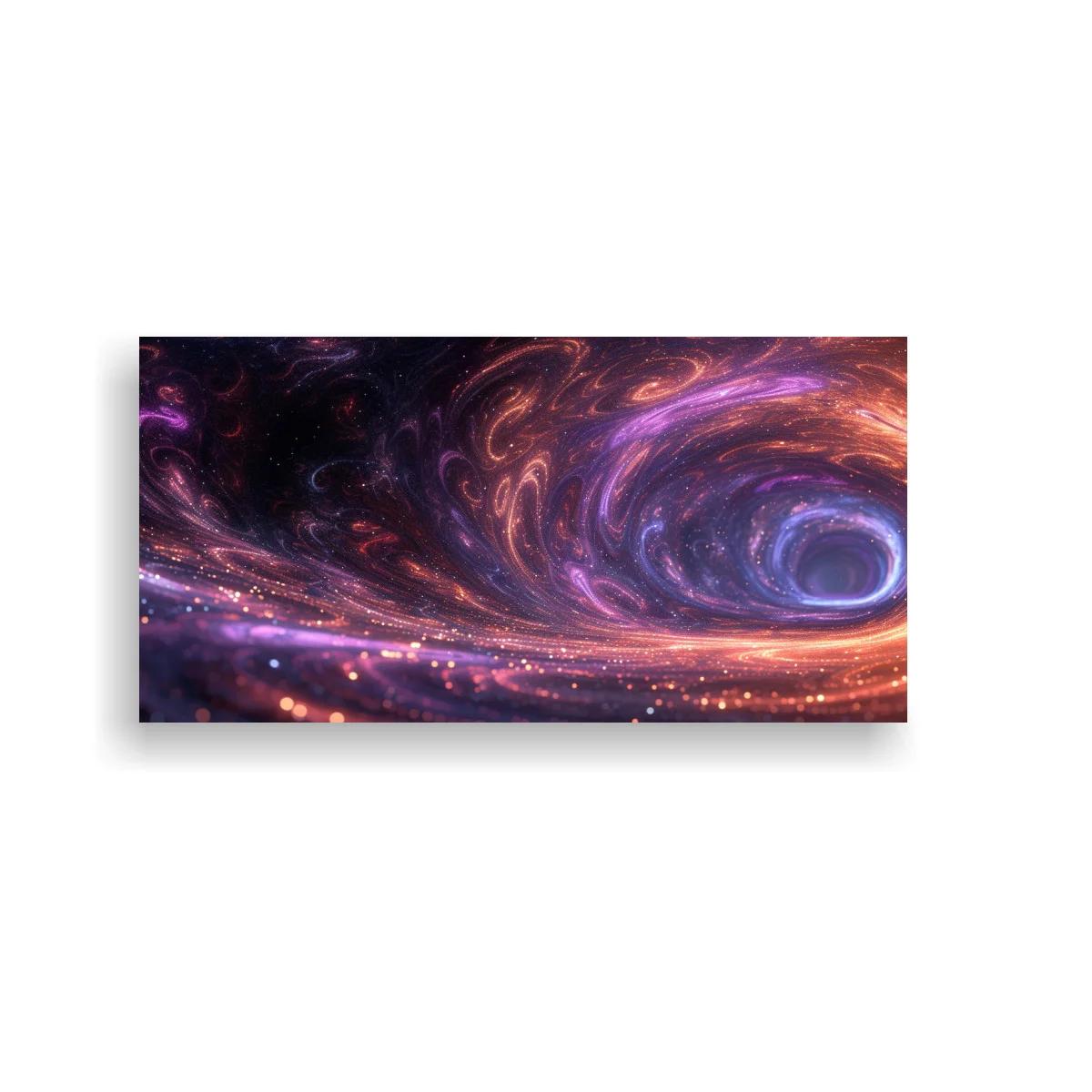 Cuadro galaxia en espiral con remolino luminoso