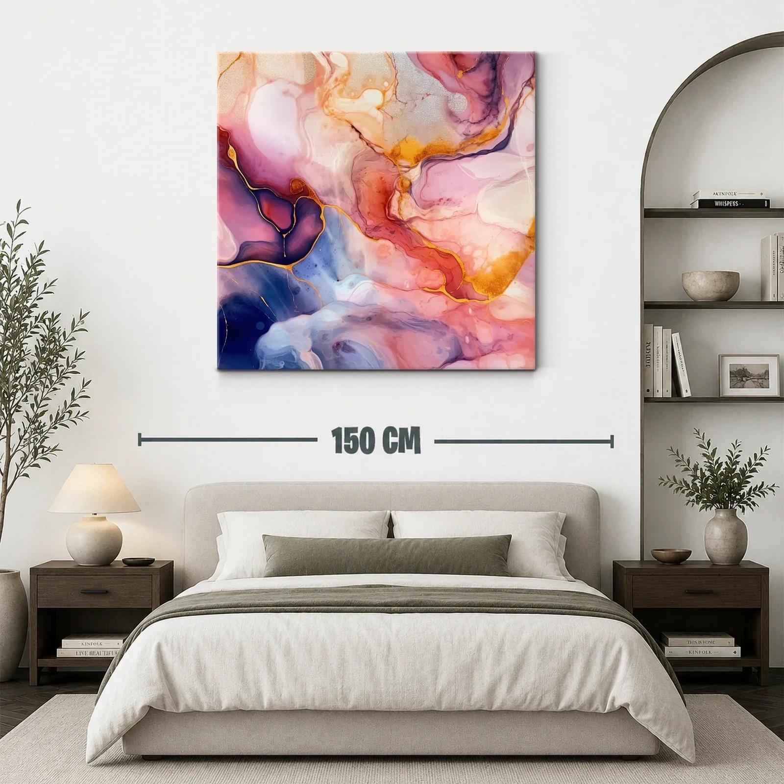 Arte abstracto fluido en tonos cálidos y fríos vibrantes — miniatura 3