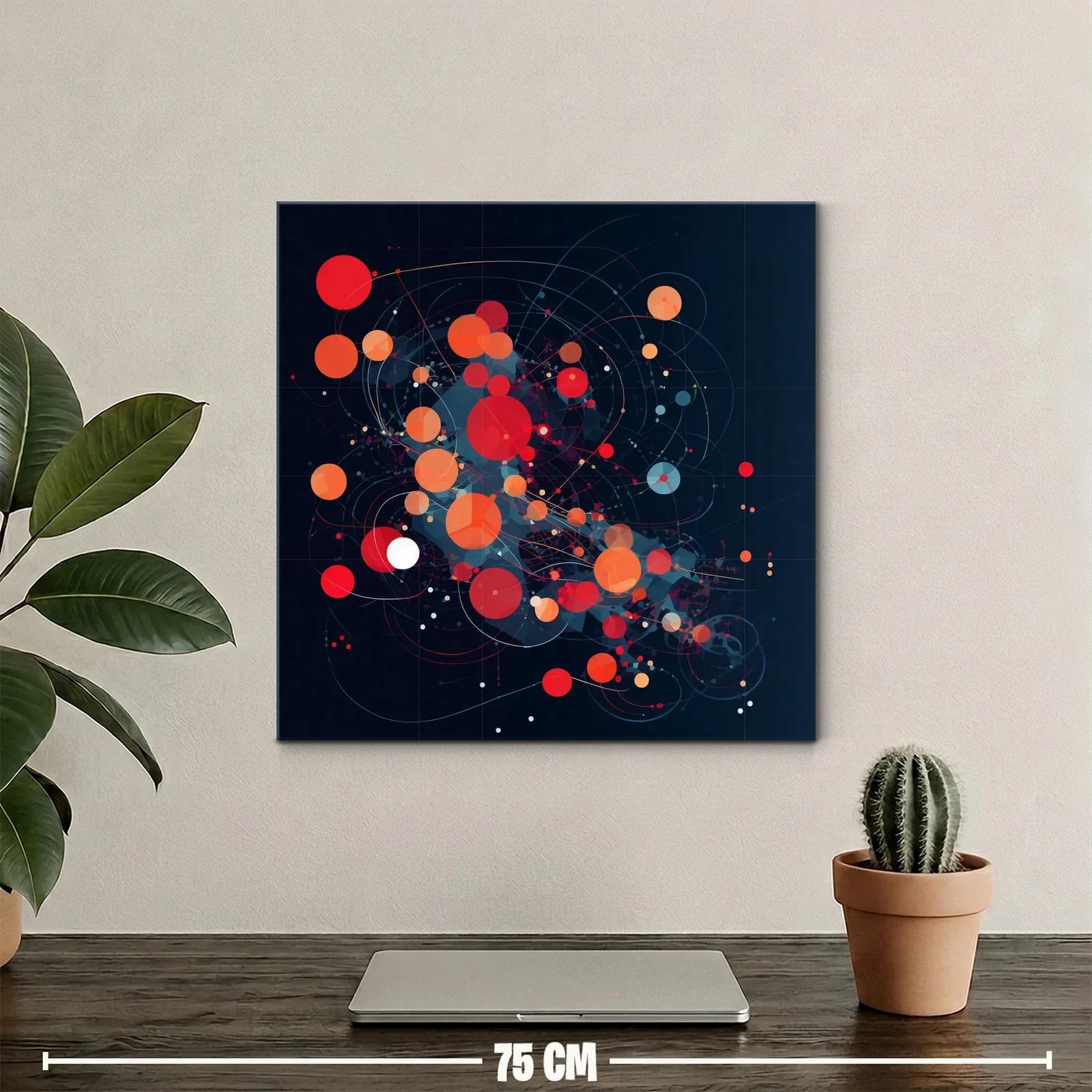 Composición abstracta con círculos rojos y naranjas vibrantes — miniatura 2