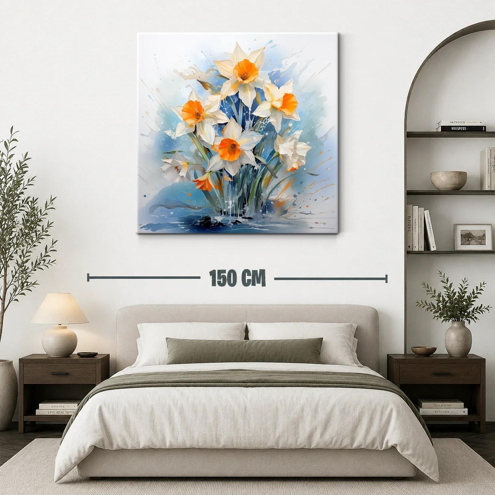 Ramo vibrante de narcisos en tonos blancos y naranjas — miniatura 3