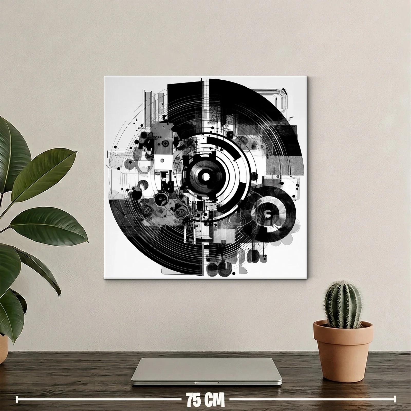 Composición abstracta circular en tonos en escala de grises — miniatura 2
