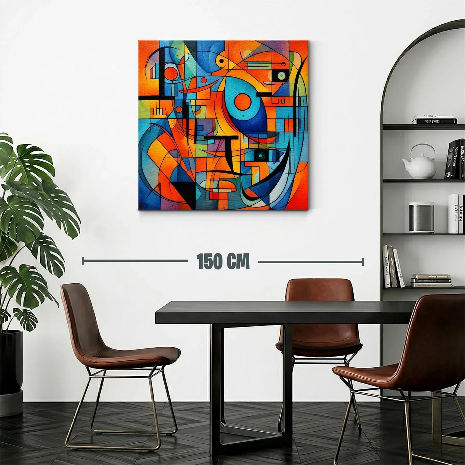 Composición abstracta en tonos cálidos y fríos vibrantes — miniatura 2