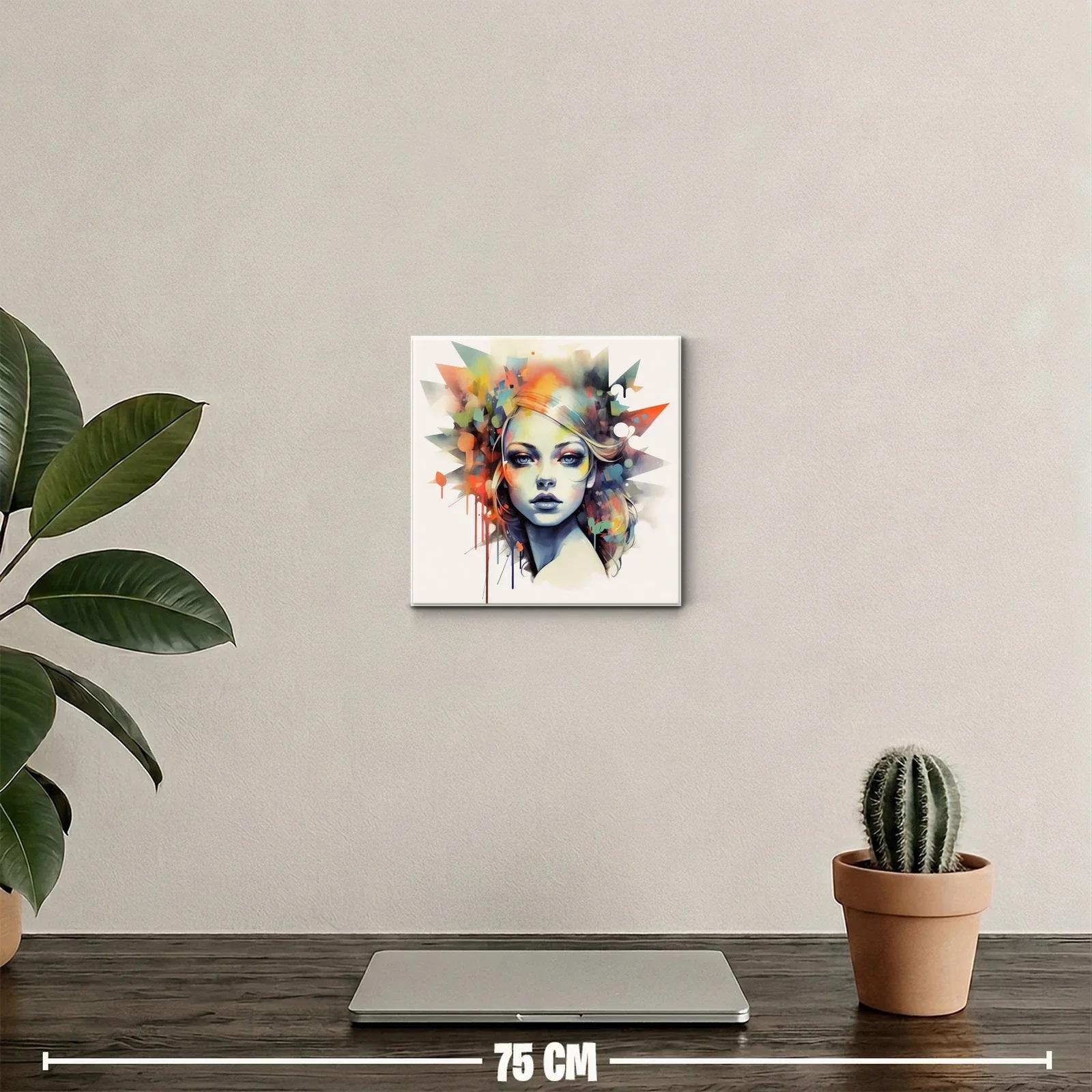 Retrato femenino con explosión de colores vibrantes — miniatura 2