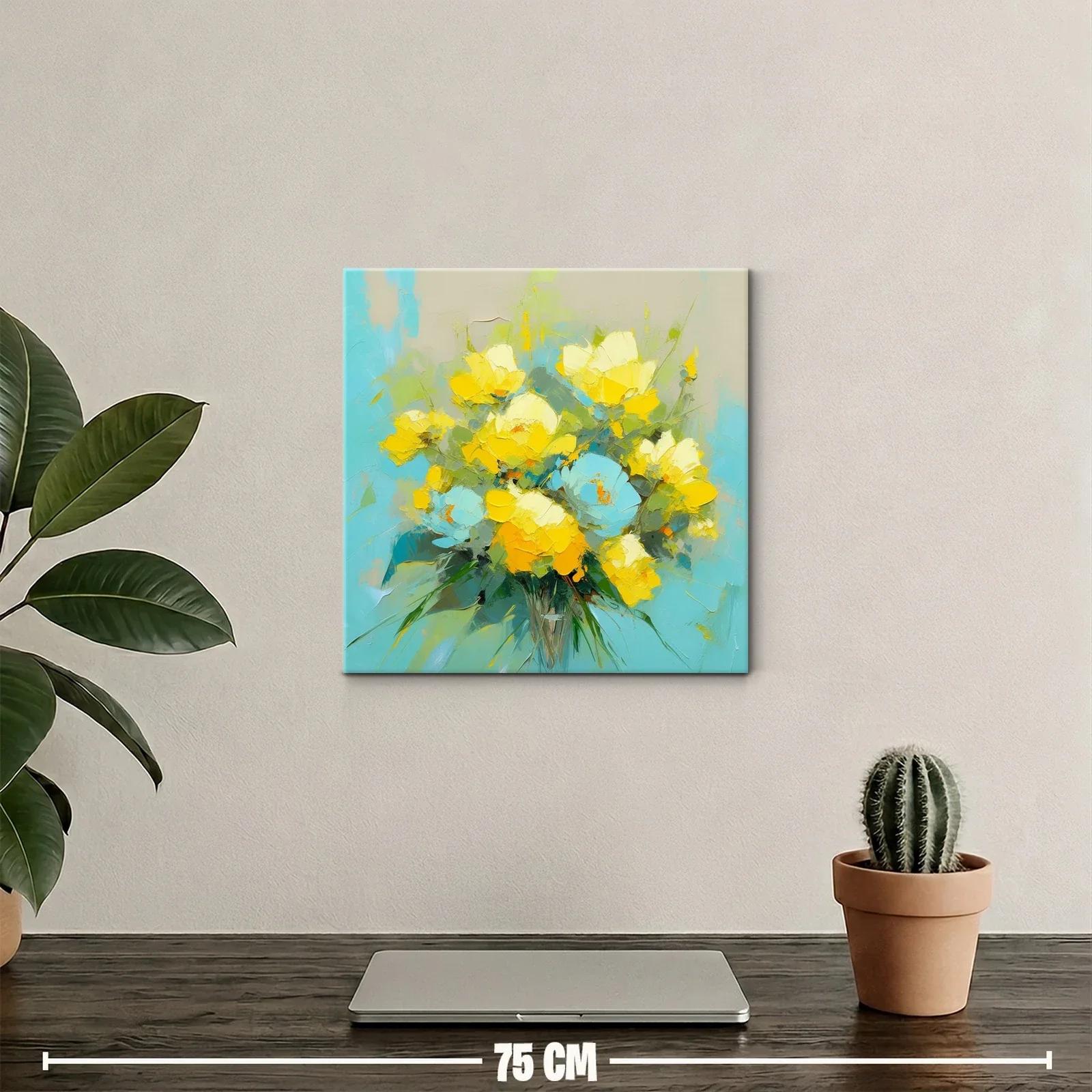 Ramo vibrante de flores en tonos amarillos y azules — miniatura 2