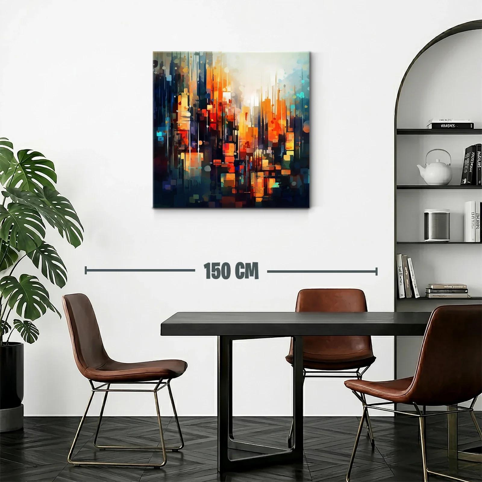 Abstracto urbano con vibrantes tonos cálidos y fríos equilibrados — miniatura 2