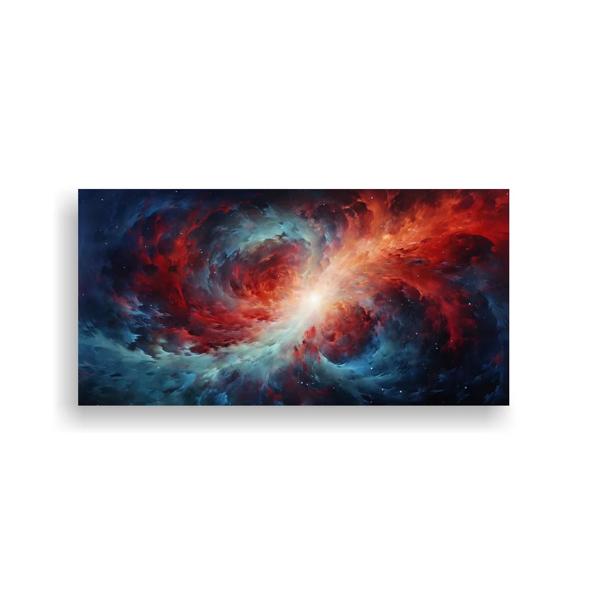 Cuadro galaxia espiral con estallido luminoso