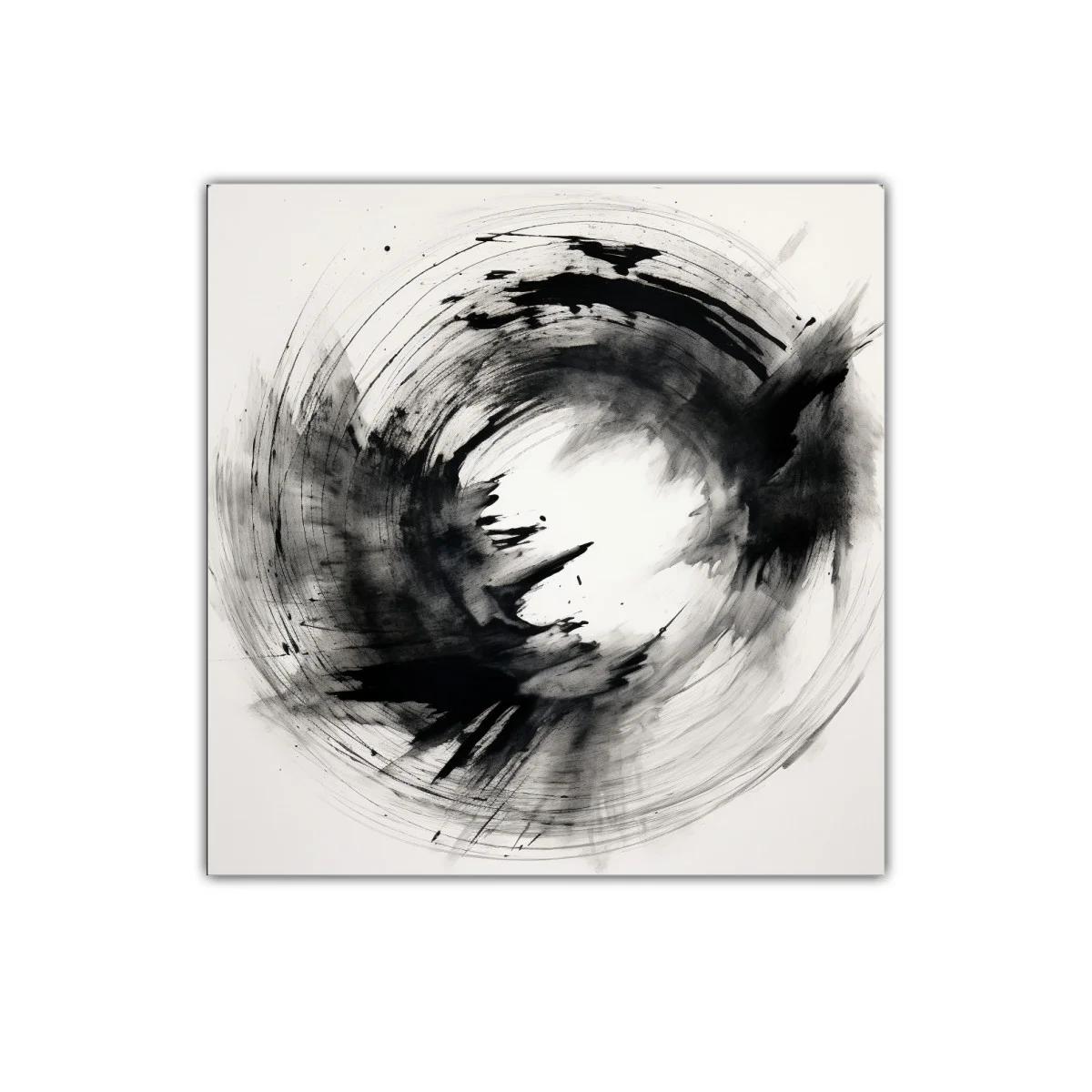 Cuadro Arte Abstracto en Blanco y Negro Dinámico — imagen principal