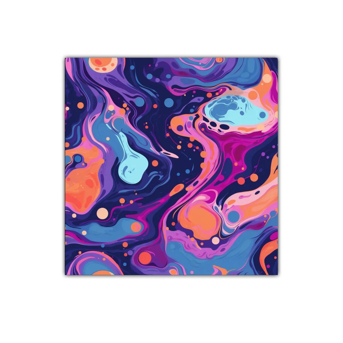 Cuadro con diseño abstracto en tonos vibrantes y fluidos