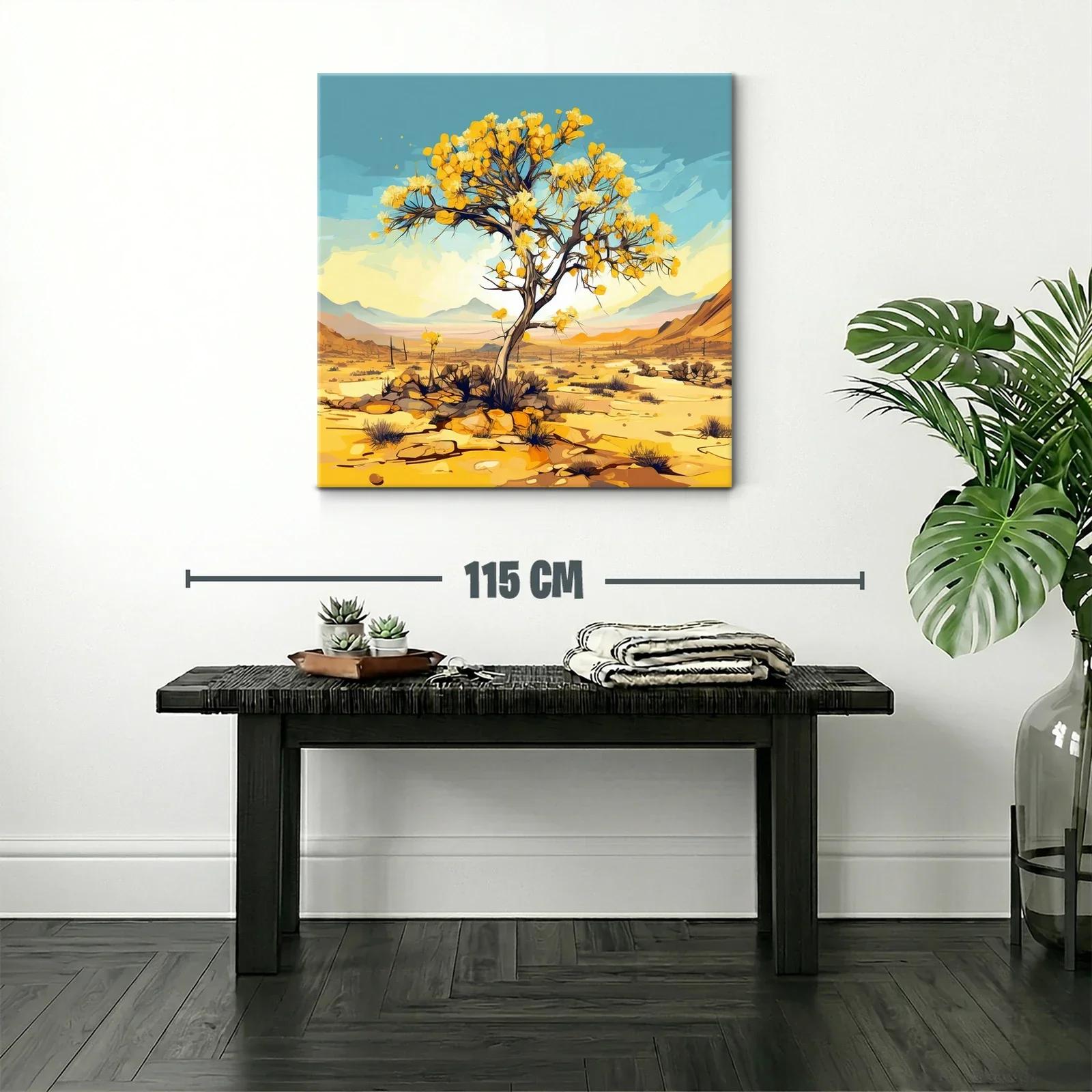 Árbol amarillo en paisaje desértico vibrante — miniatura 2