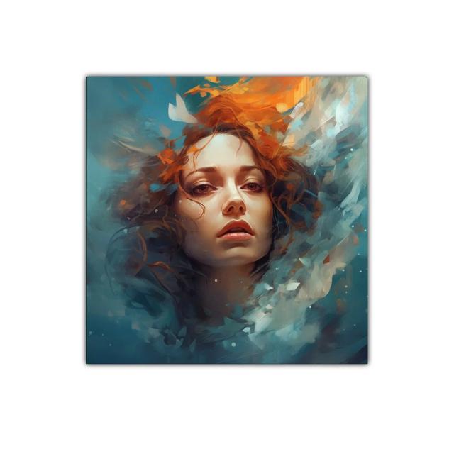 Retrato femenino con tonos intensos y atmósfera etérea