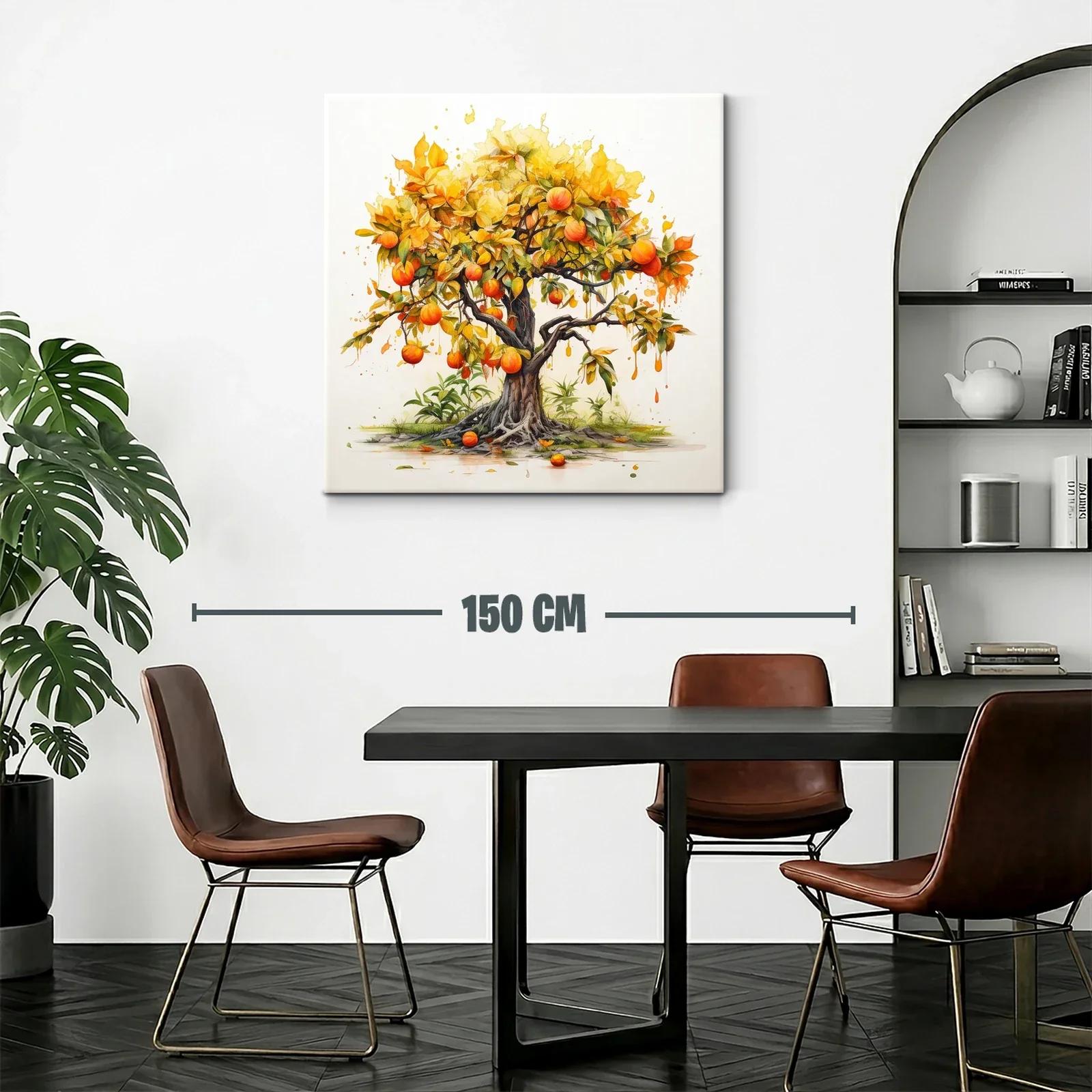 Árbol frutal vibrante con tonos cálidos y detalle artístico — miniatura 2