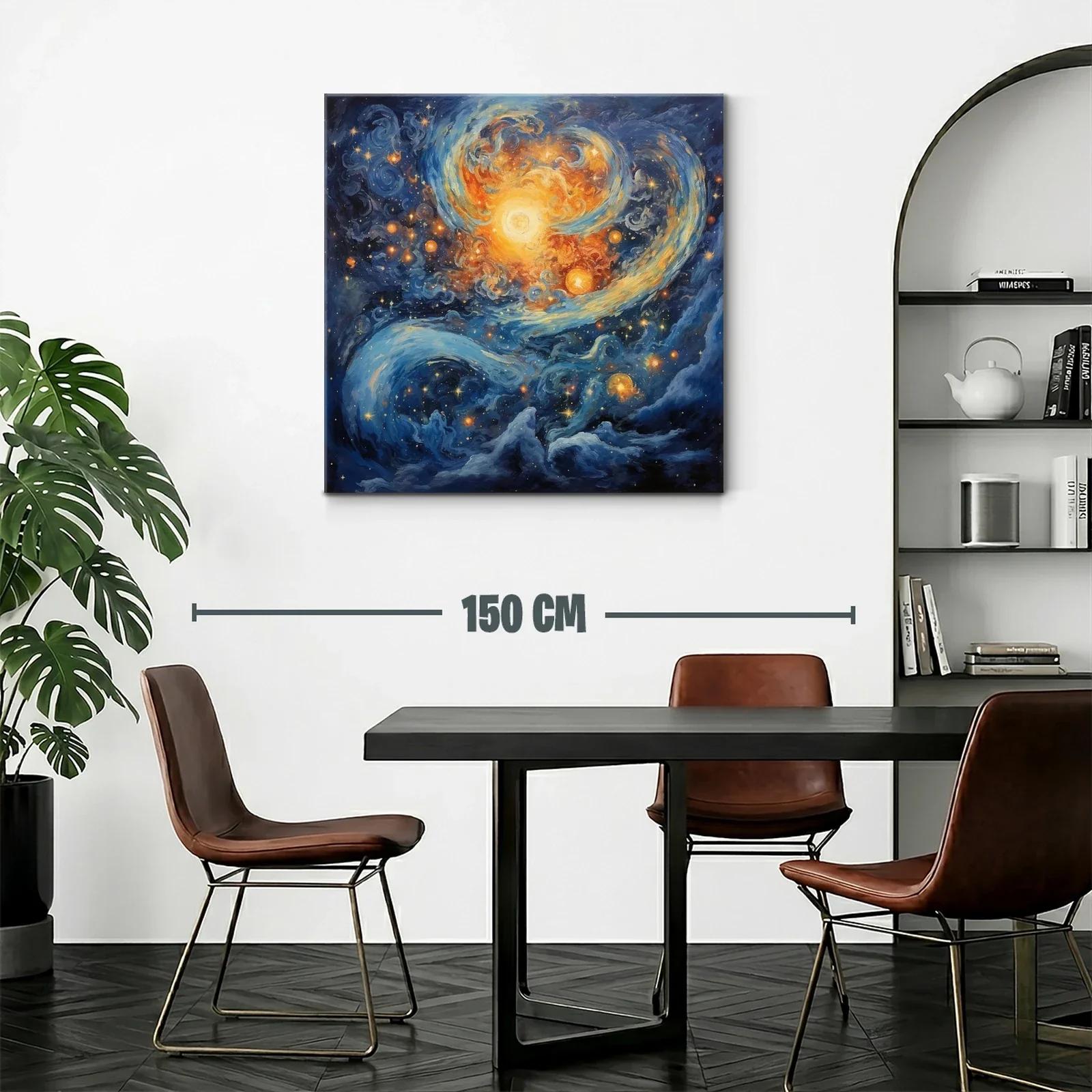 Cuadro galaxia vibrante con luz y movimiento celestial — miniatura 2