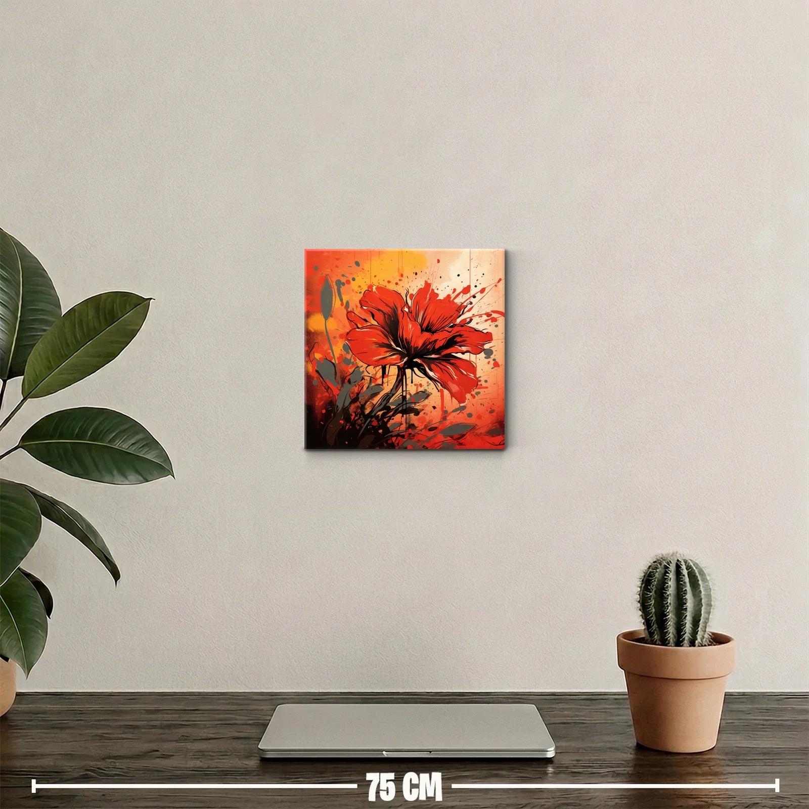 Flor roja vibrante sobre fondo cálido y dinámico — miniatura 2