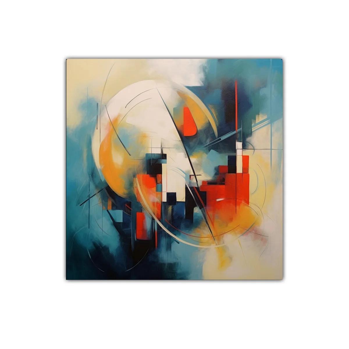 Composición abstracta con tonos cálidos y fríos vibrantes — miniatura 1