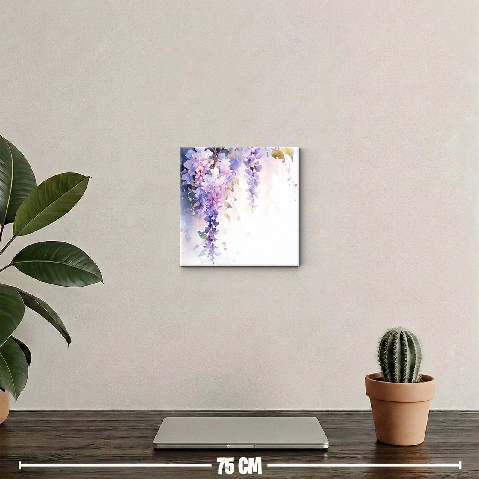 Cuadro decorativo con delicadas flores lilas y rosa pastel — miniatura 2