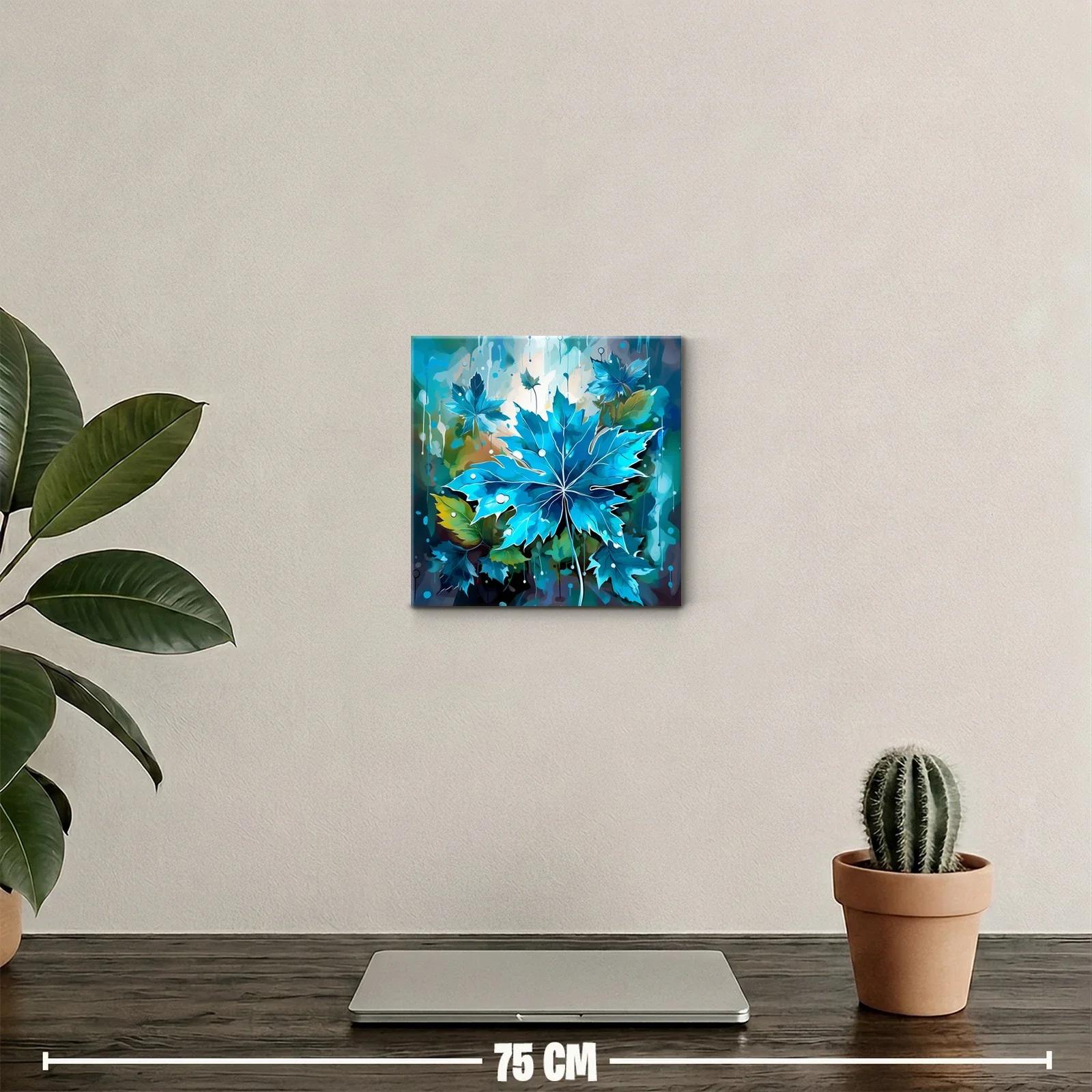 Hojas azules vibrantes con detalles en contraste brillante — miniatura 2
