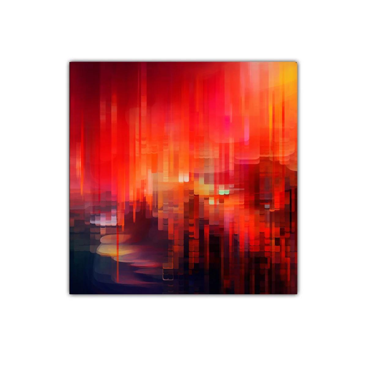 Composición abstracta en tonos cálidos y vibrantes