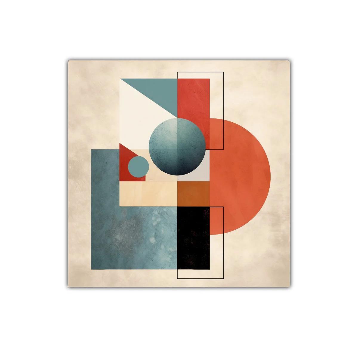 Composición geométrica con tonos cálidos y fríos — imagen principal