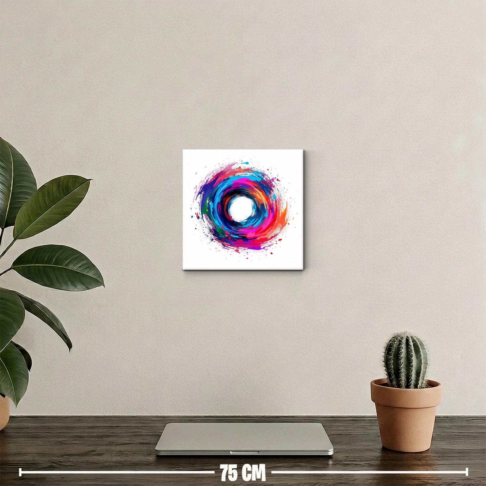 Cuadro circular vibrante con explosión de colores vivos — miniatura 2