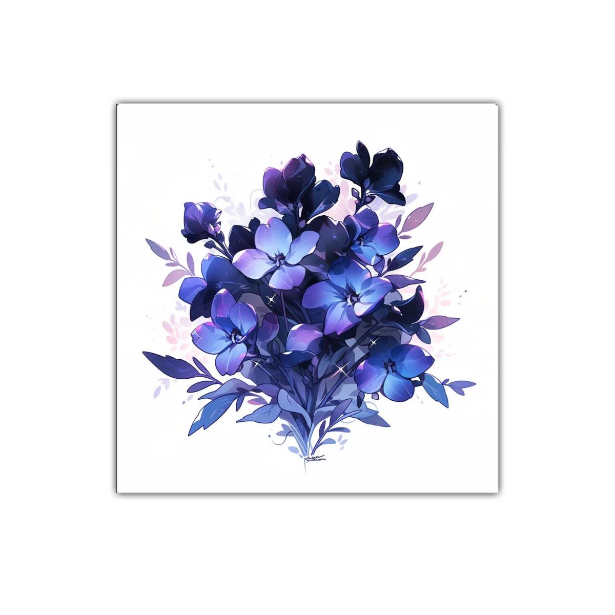 Ramo vibrante de flores en tonos azules y morados — imagen principal