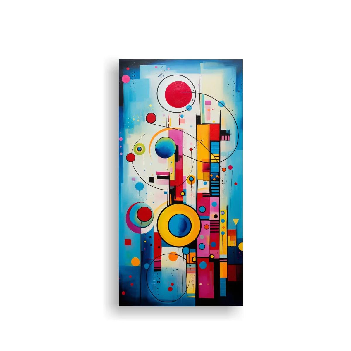 Cuadro abstracto geométrico con anillos concéntricos