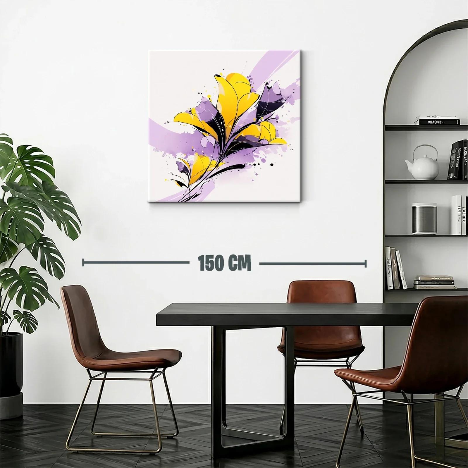 Cuadro floral moderno en tonos vivos y suaves contrastes — miniatura 2