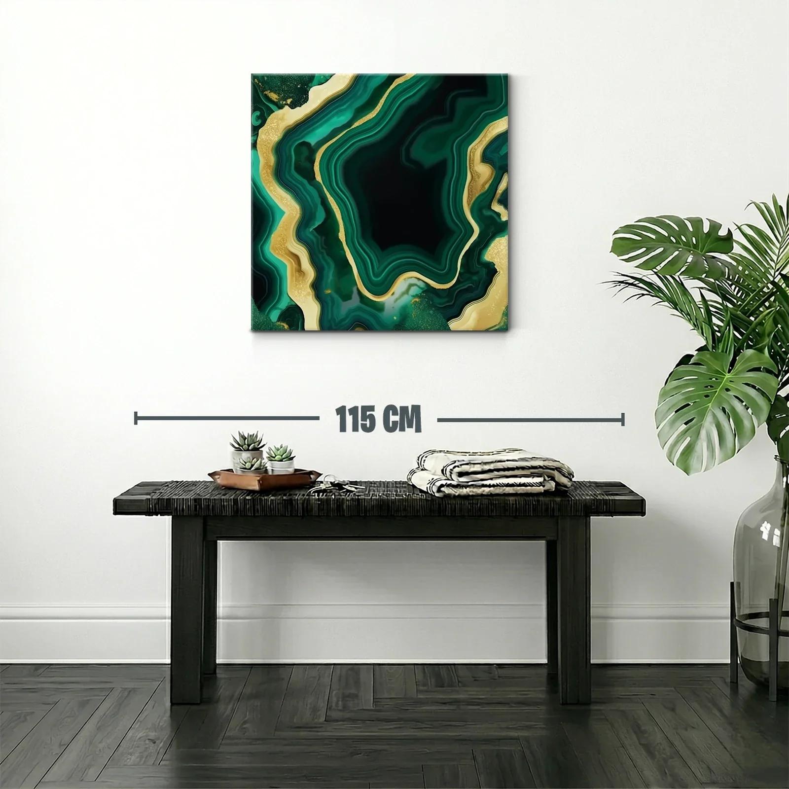 Diseño abstracto en tonos verdes con detalles dorados — miniatura 2