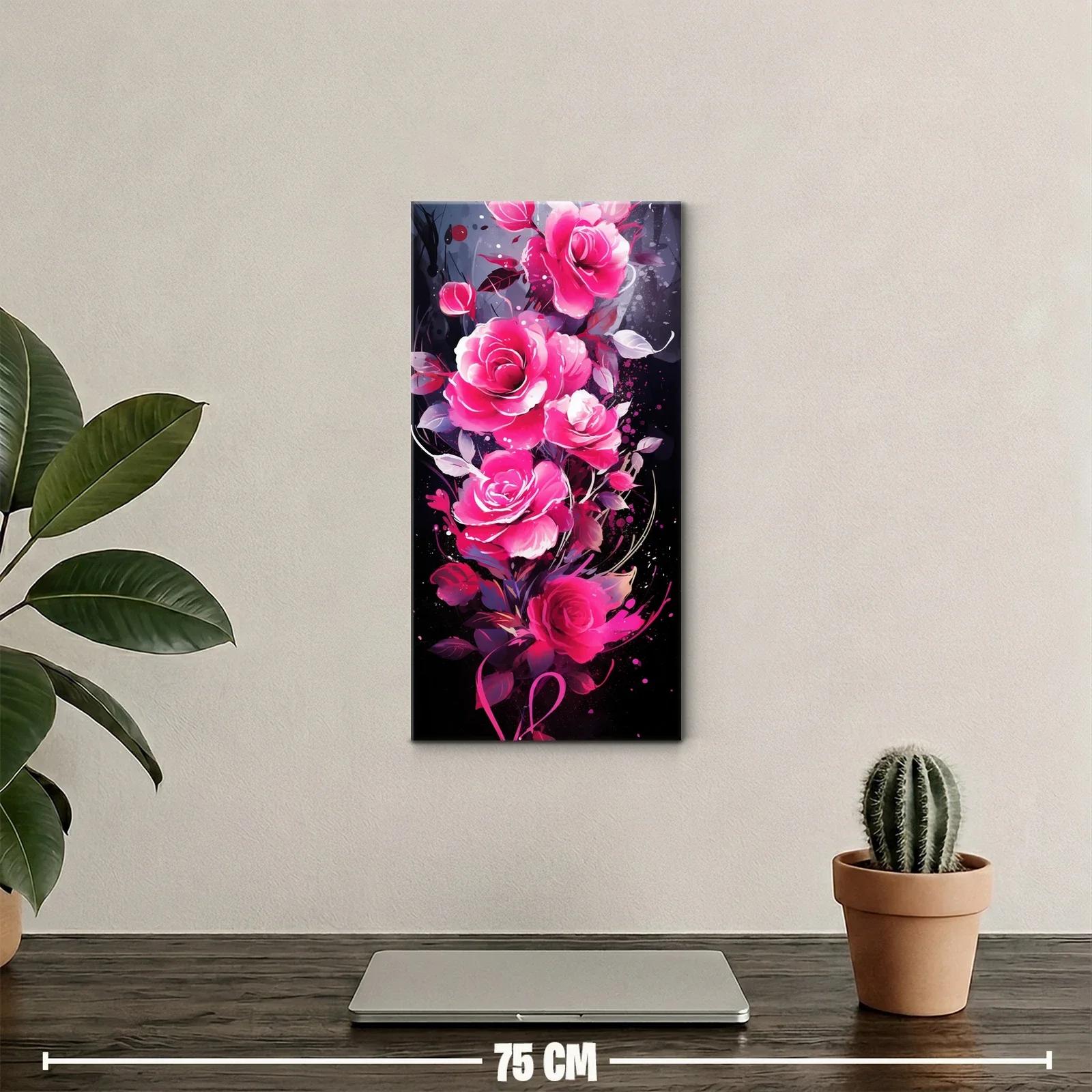 Cuadro de rosas fucsias en cascada — miniatura 2