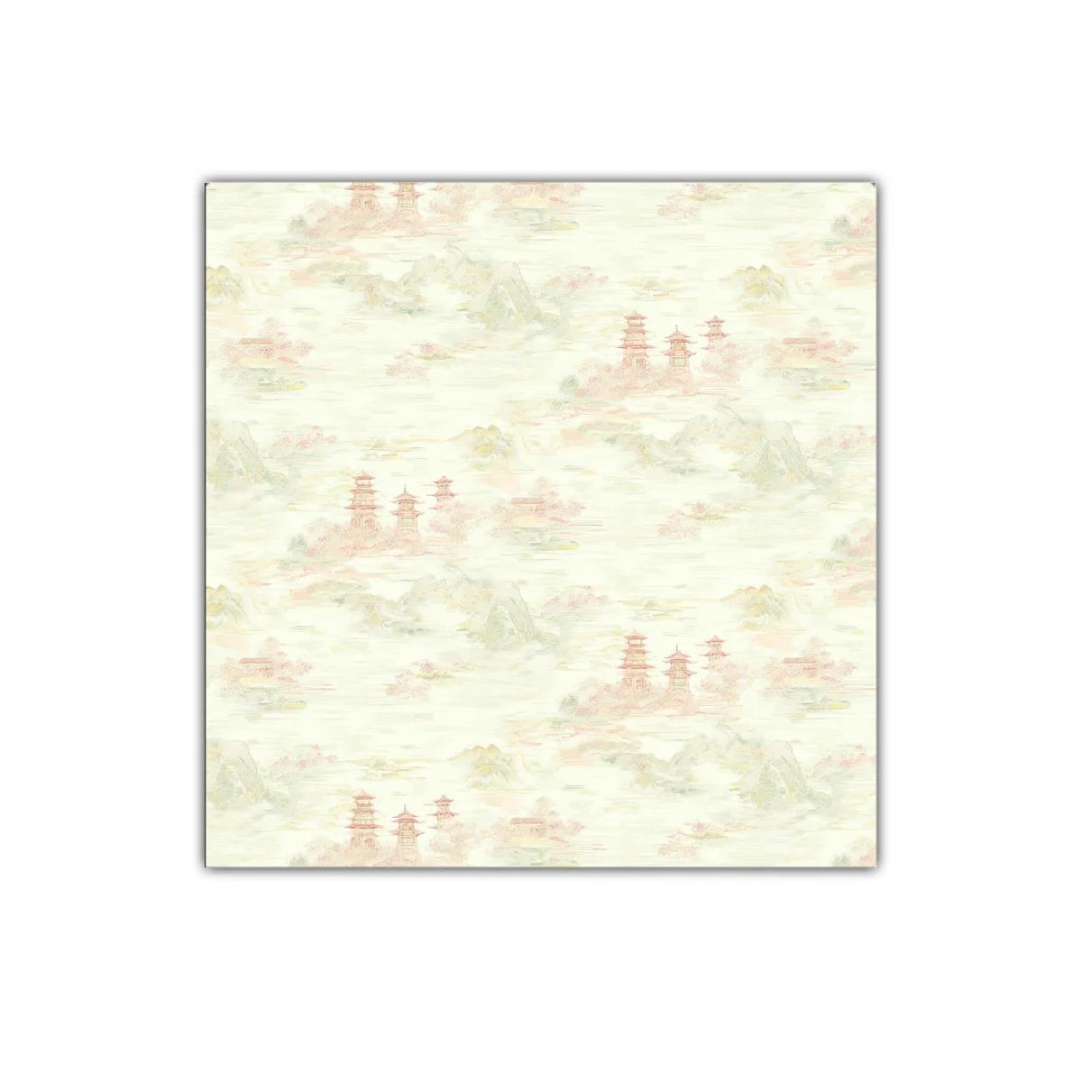 Cuadro decorativo con paisaje asiático en tonos suaves — imagen principal
