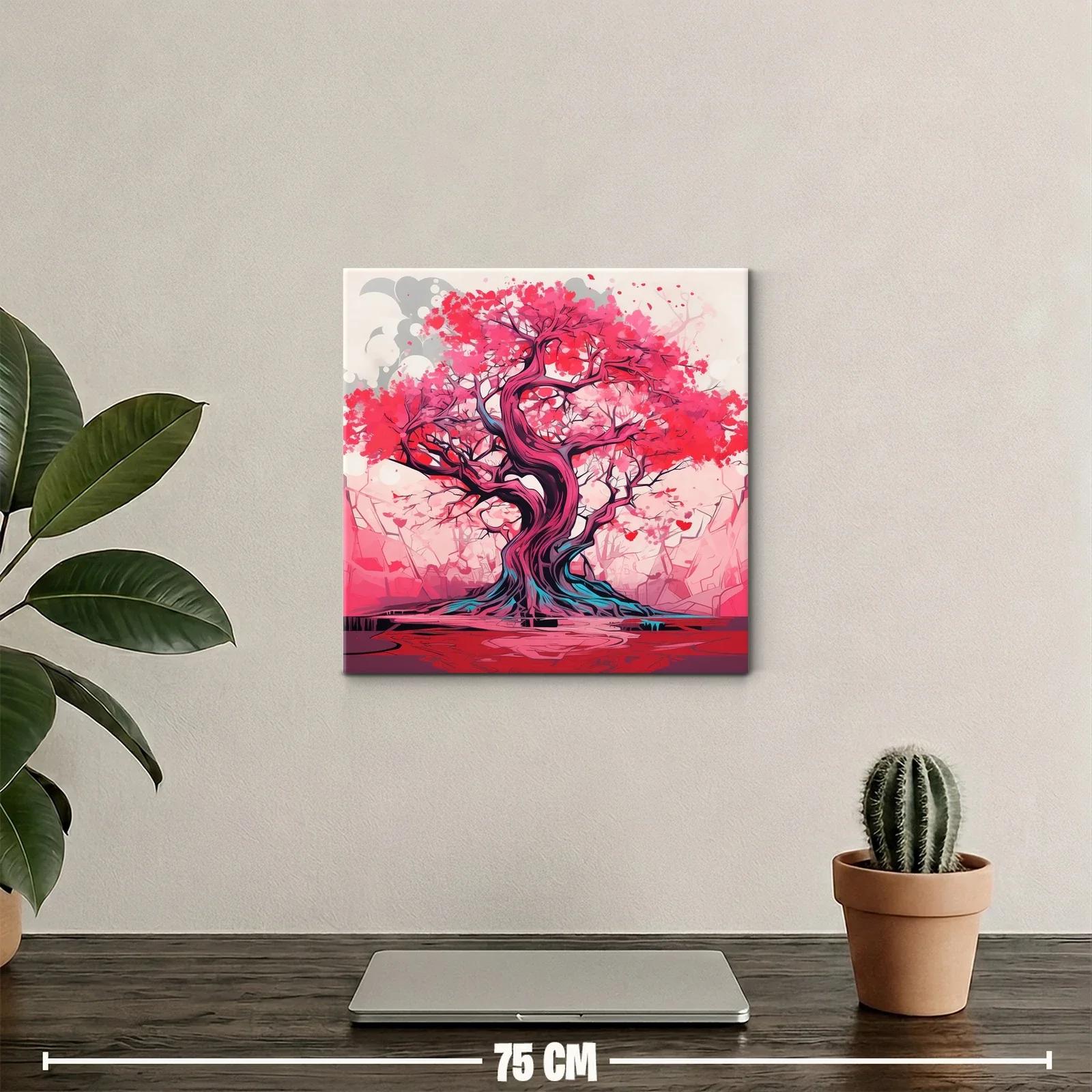 Árbol vibrante con tonos rojos y rosas impactantes — miniatura 2