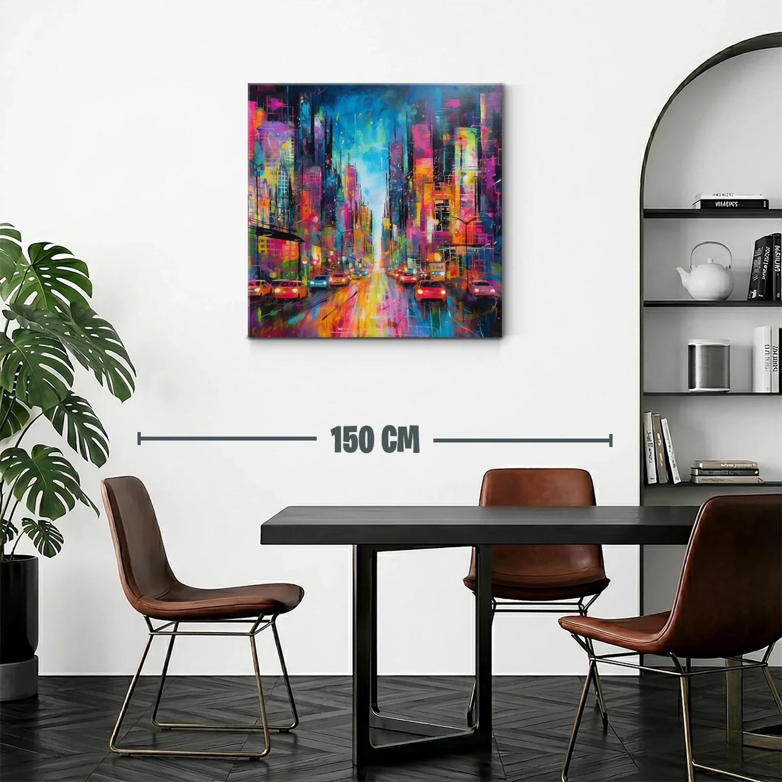 Ciudad vibrante llena de luces y movimiento urbano — miniatura 2