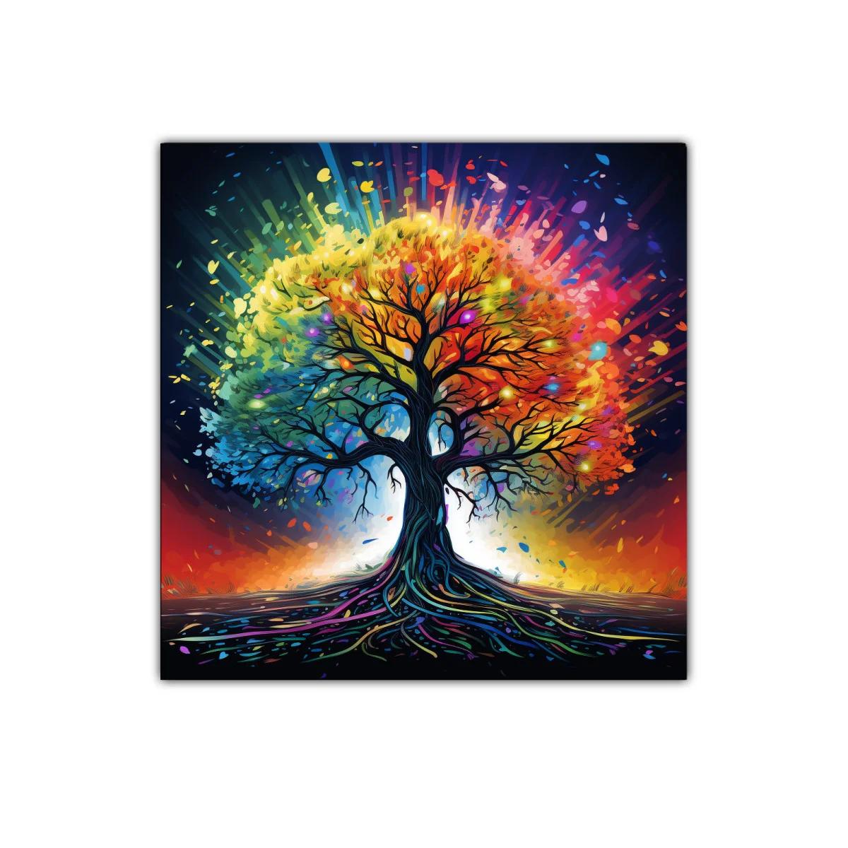 Árbol multicolor con vibrantes contrastes y energía visual — imagen principal