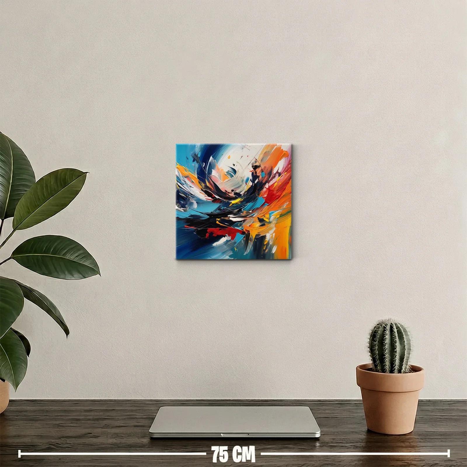 Cuadro abstracto con vibrantes colores y movimiento dinámico — miniatura 2