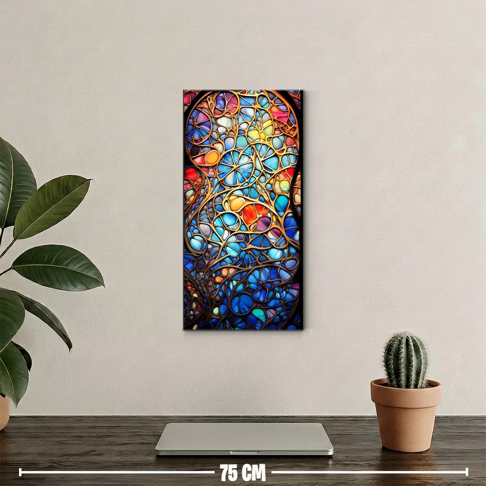 Cuadro vitral abstracto de líneas entrelazadas — miniatura 2