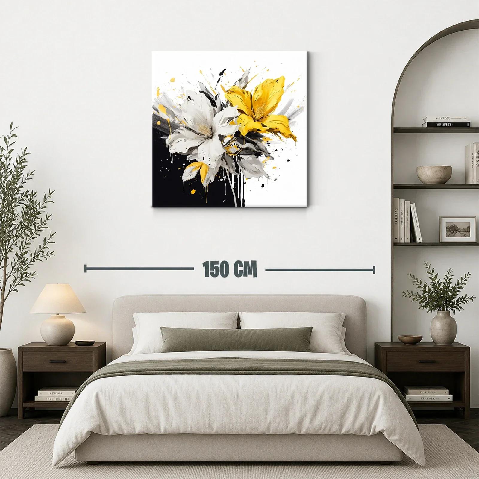 Flores en contraste brillante con tonos amarillos y grises — miniatura 3