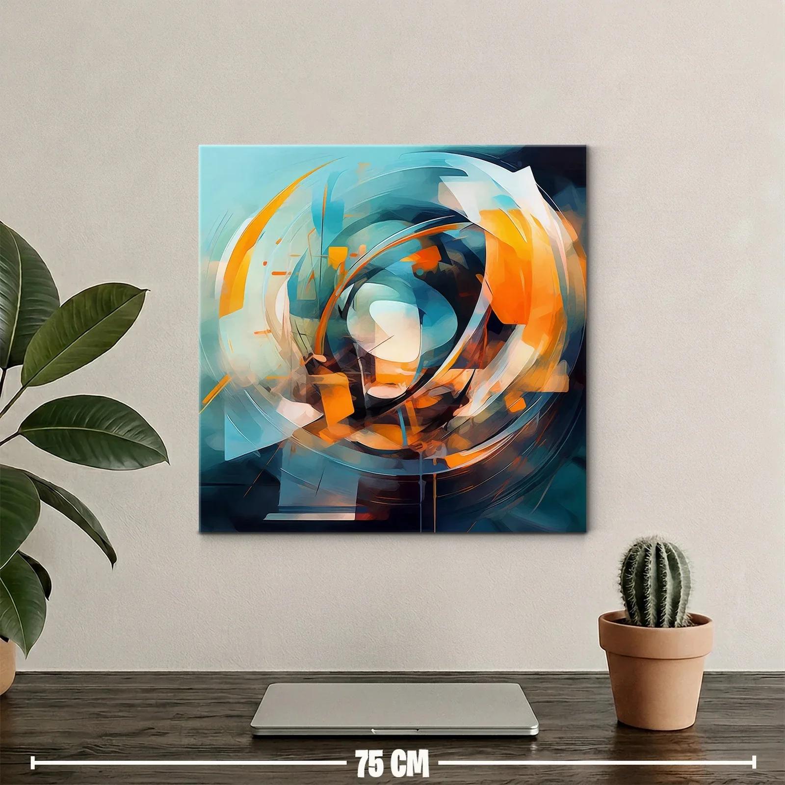 Composición abstracta en tonos naranja y azul vibrante — miniatura 2