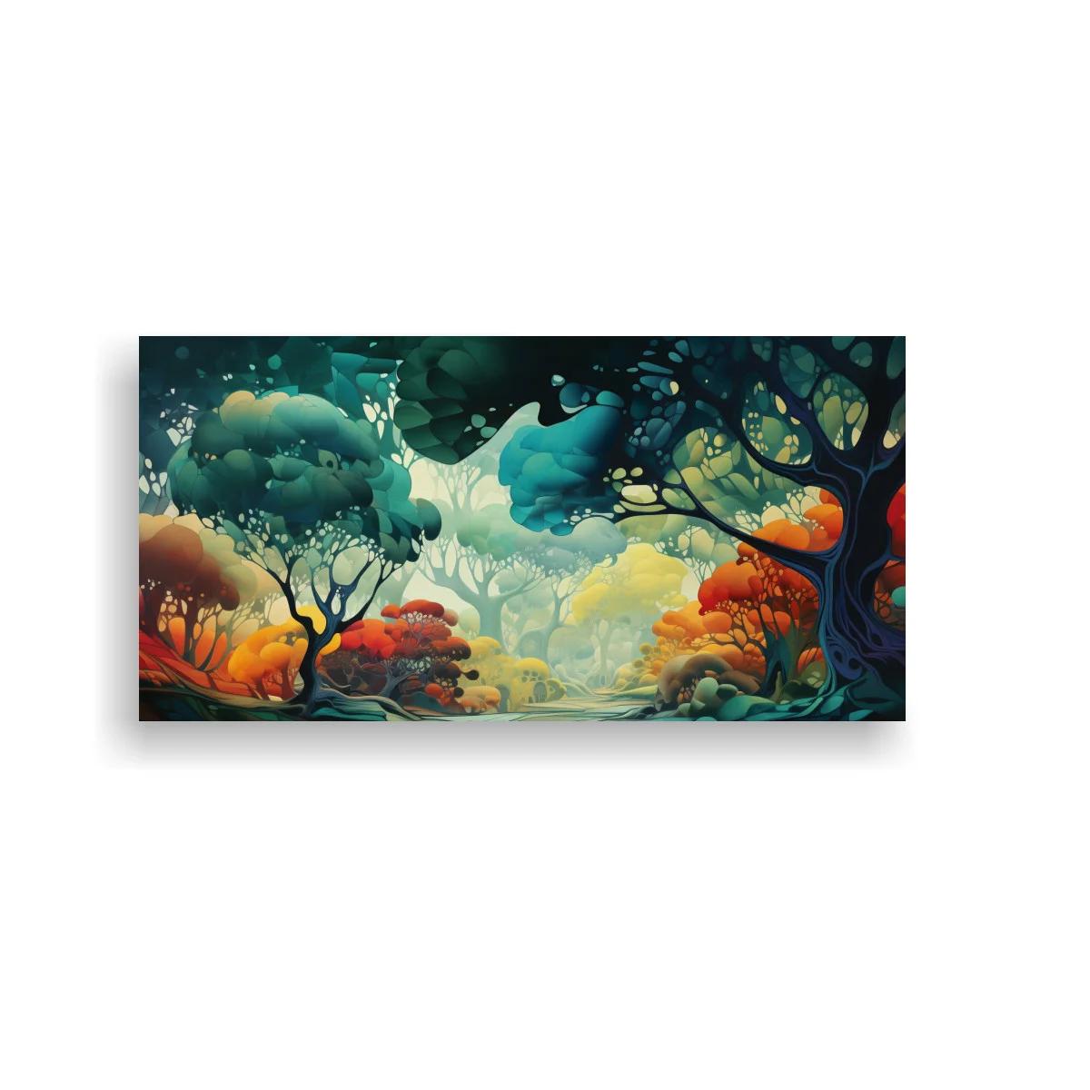Cuadro bosque fantástico con claro luminoso