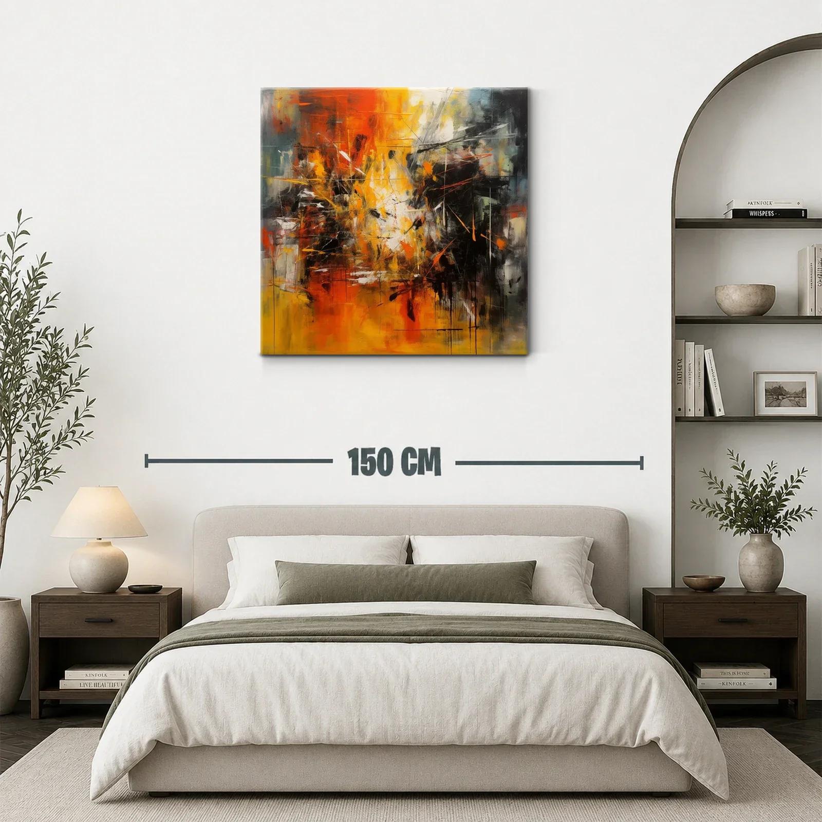 Cuadro abstracto con vibrante explosión de tonos cálidos — miniatura 3