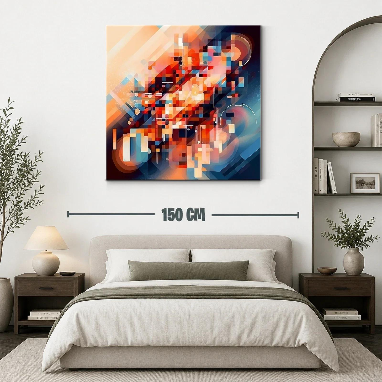 Composición abstracta vibrante con tonos cálidos y fríos — miniatura 3