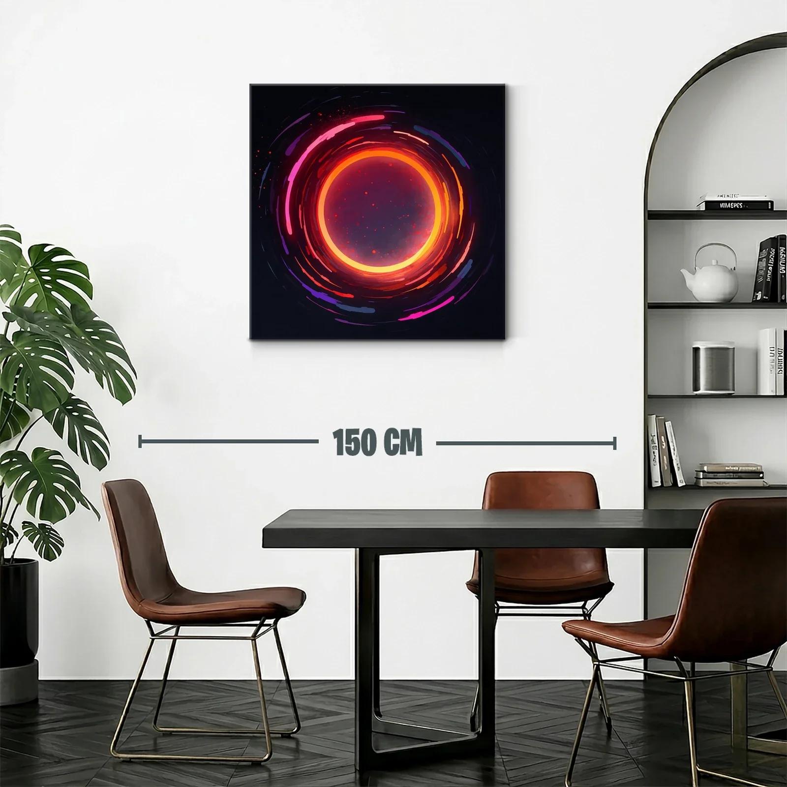Cuadro abstracto con espiral cromática vibrante y energética — miniatura 2
