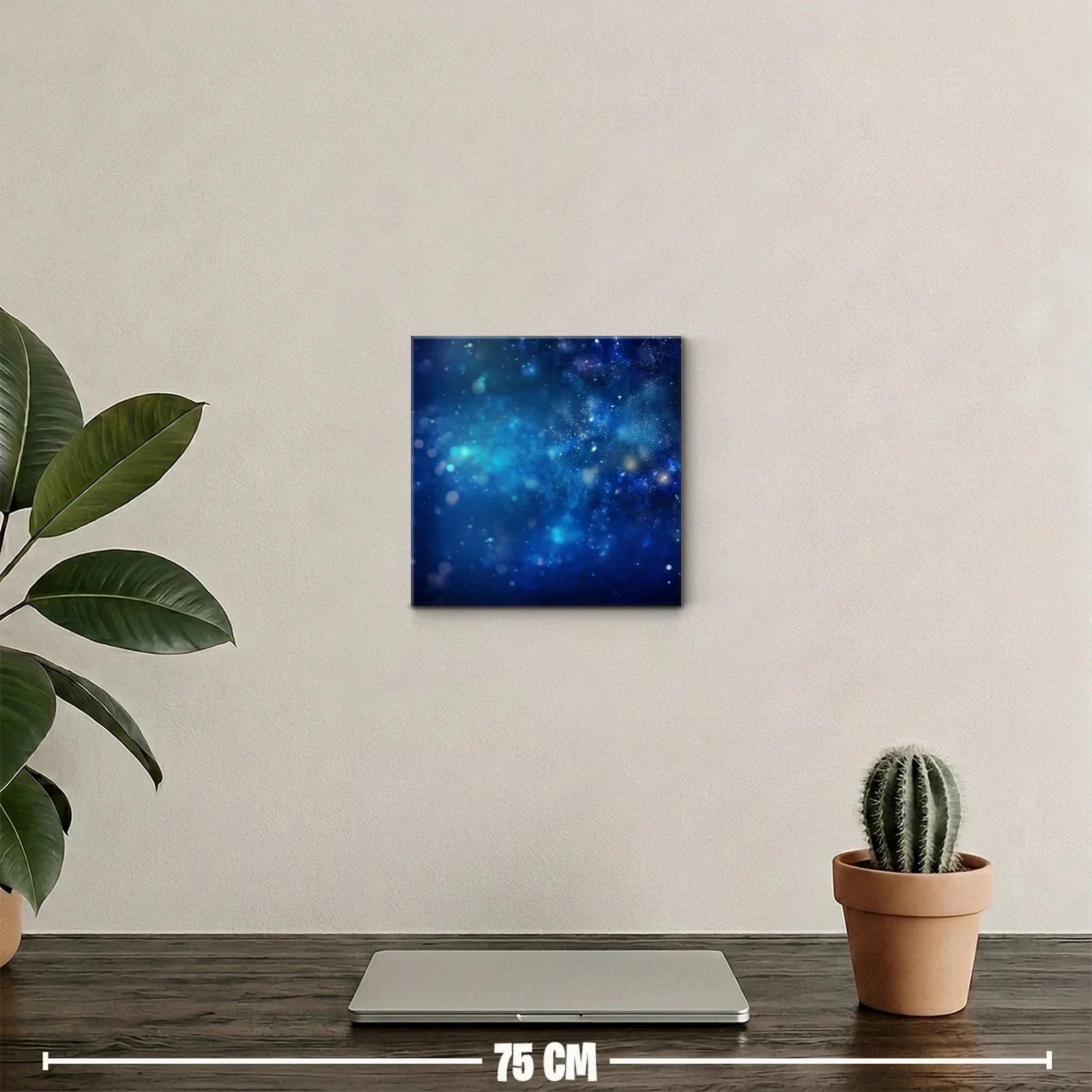 Cuadro abstracto con destellos azules y luces difusas — miniatura 2