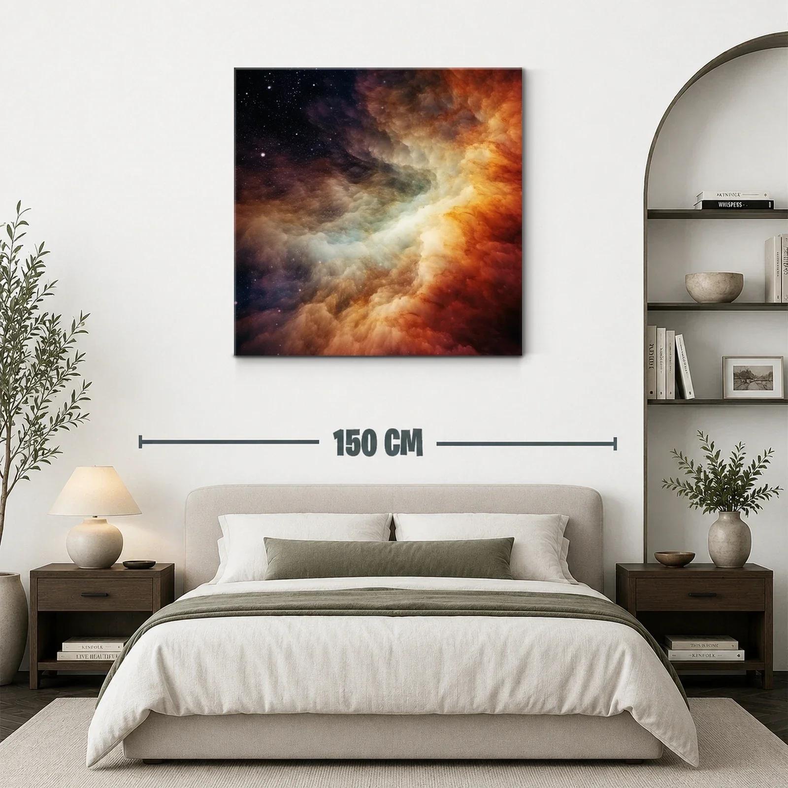 Vibrante abstracción nebulosa con tonos cálidos y estelares — miniatura 3