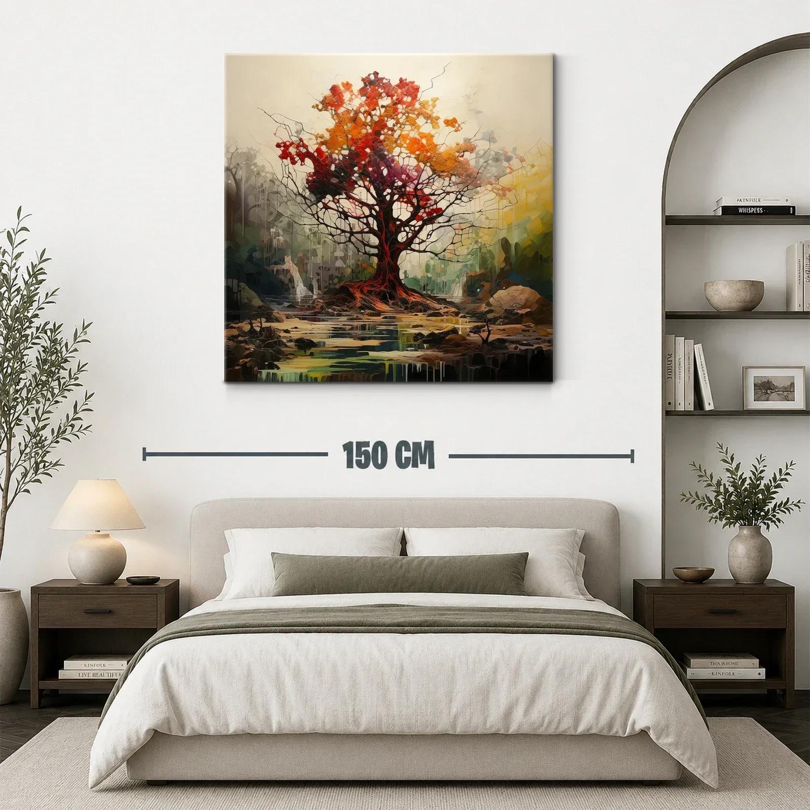 Árbol vibrante con tonos otoñales en paisaje sereno — miniatura 3